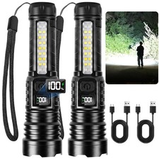 Rechargeable Flashlights High Lumens 99000 2 Pack, Super Bright 2Pack, Black picture