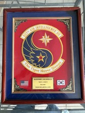 USAF 607th Air Intelligence Sq Shadow Box Plaque 607 AIS Korea Large Patch Frame picture