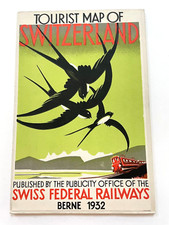 1932 Switzerland Tourist Map Published by Swiss Federal Railways - Nice Cover  * picture