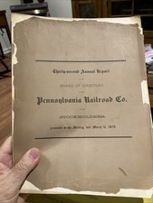 1879 vintage PENNSYLVANIA RAILROAD COMPANY ANNUAL REPORT 32nd year PRR picture