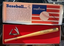 Schrade Cutlery Baseball Pocket Knife  America's Favorite Pastime & Bat In NIB picture