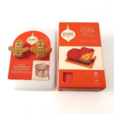Merry Moments Gingerbread Man Steam Vents And Silicone Pan Cover 13x9  New picture