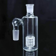 4.7in Mini Glass Bong Ash Catcher 14mm Male/Female 90 Degree Clear Pyrex Glass picture