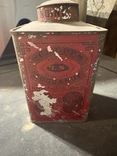rare, antique 1800 Schepp’s Desiccated Cocoanut red lithographed advertising tin picture