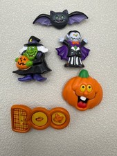 Lot Halloween Pins Brooch  4 Russ 1 Hallmark  Bat Vampire Witch Pumpkin BOO picture