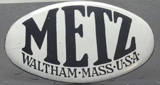 Vintage METZ Radiator Emblem Porcelain Hood Badge Waltham Mass Reproduction: 2A2 picture