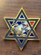 Rare HTF Challenge Coin MSG Detachment TEL AVIV ISRAEL Large Star USMC Marines picture