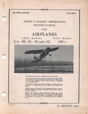 AUG-1945 AAF STINSON L-5B,C,E,G/OY-1,2 SENTINEL PILOTS FLIGHT MANUAL HANDBOOK-CD picture