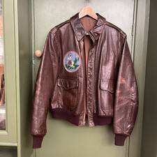 Authentic WWII Army Air Corps Flight Leather Jacket with original Patch picture