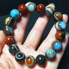 Rare 42.5G Natural Persian Gulf Agate Stone Bracelet/stone Healing AB1366 picture
