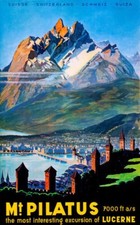 1940s Mt. Pilatus Switzerland Travel Poster Metal Fridge Magnet 2.7x4 8429 picture