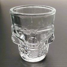 Crystal Clear Skull Shot Glasses Set of 6 Gothic 3D DesignTiki Barstyle picture