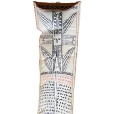 Vintage Ethiopian Magic Scroll Vellum Ge’ez Script Protective Healing Talisman picture
