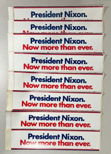 8- Original Vintage 1972 Richard Nixon Bumper Sticker 