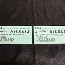 Pair Free 5 Lucky Jackpot Nickels Little Caesar's Gambling Casino Ticket Lotus 2 picture