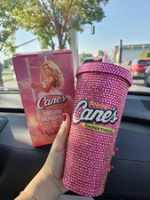 NEW LIMITED EDITION Raising Canes Megan Moroney Pink Cloud 9 Rhinestone Cup NIB picture
