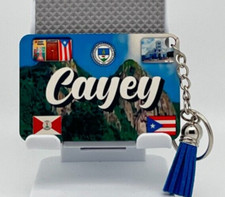 Cayey / Puerto Rico Doble Size Key Chain Large with Tassels, 3