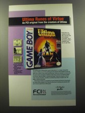 1992 FCI Ultima Runes of Virtue Video Game Advertisement picture