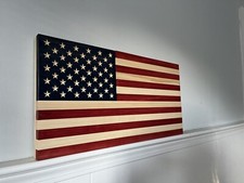Wooden American Flag / Easy To Hang /  picture
