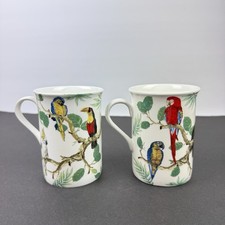 Stechcol Gracie Bone China Mugs Birds Of The World Set of 2 Brand New picture