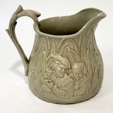 Antique Salt Glaze Brown Stoneware Relief-Moulded 