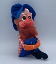 Vintage 1960s Hillbilly Hobo Knee Hugger Pixie Elf Shelf Sitter Ornament 10” picture