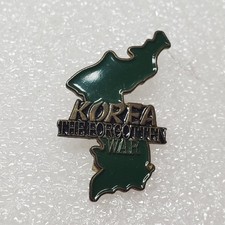 Korea Forgotten War Pinback Button Commemorative Military Veteran Silhouette picture