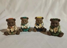4 Rare Vintage Girl Scouts Bear Figurines Brownie Junior Cadette & Senior picture