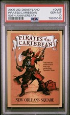 2005 Upper Deck Disneyland 50th Pirates of the Caribbean Card Poster DL55 PSA 10 picture