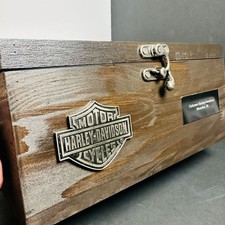 Harley-Davidson 2016 Holiday Limited Edition Wooden Memory Box with Metal Bar picture