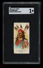 1888 Allen & Ginter N2 - Rushing Bear - American Indian Chiefs - SGC 1 picture
