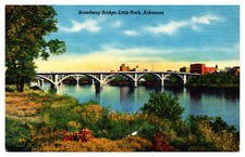 Little Rock, AR Broadway Bridge Panoramic VIew City Sunset Arkansas River -A69 picture