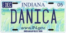 Danica Patrick Indianapolis 500 rookie year 2005 souvenir License plate picture