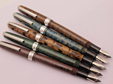 Click Falcon Dual Color Ebonite Body Fountain Pen With Chrome Trims New In Box picture