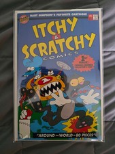 Itchy and Scratchy comic 1 BARTCODE Edition HTF HIGH GRADE POSSIBLE  (a) RARE picture