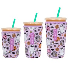 3 Pack Reusable Sleeve For Iced Coffee Cup Coffee Neoprene Sleeve For Icedhot D picture
