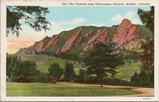 Lithograph ** Boulder Colorado Flatirons from Chautauqua Grounds 1951 picture