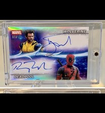 2025 Topps Marvel Studios Chrome Dual Auto 9/10 Wolverine Deadpool Autograph picture