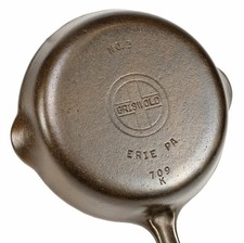 Vintage Griswold No 3 (709K) Cast Iron Skillet Excellent Restored Condition picture