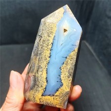 TOP 233G Natural Golden Hair Rutilated Agate Stone Wand Point Healing R2019 picture
