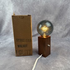 RARE 1966 Bill Curry Lo-Lite Design Line Walnut Smoke Bulb Lamp MCM Orig Box picture