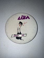 Liza Minnelli December 1985 Atlantic City Casino Pinback Button VTG picture