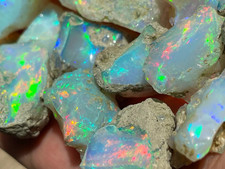 50Ct Natural Ethiopian Jumbo Welo Fire Opal Rough Specimen Gemstone 9-16 Pcs Lot picture