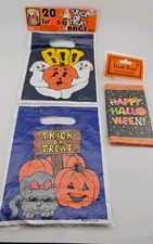 Vintage Trick Or Treat Halloween Bags 1990s NOS Ghost Pumpkin Boo Collectible picture