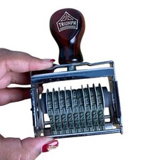 Vintage Triumph No 2-9 Band Dater Rubber Stamp Made in USA Industrial Chrome picture
