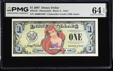 2007 Ariel Disney Dollar $1.00 - PMG 64 Choice Uncirculated EPQ picture