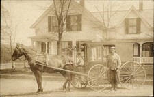 Claremont NH Postmark Horse and Buggy c1900s-10s Real Photo Postcard bhn picture