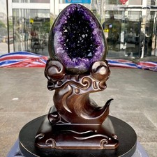 7.03LB High quality Natural Amethyst geode quartz crystal Dinosaur egg healing picture