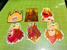 Burger King / Crown Meme Guy - Set of 6 Stickers picture