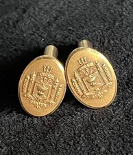 Vintage Krementz 14k Yellow Gold Wash US Naval Academy Cuff Links USN Navy picture